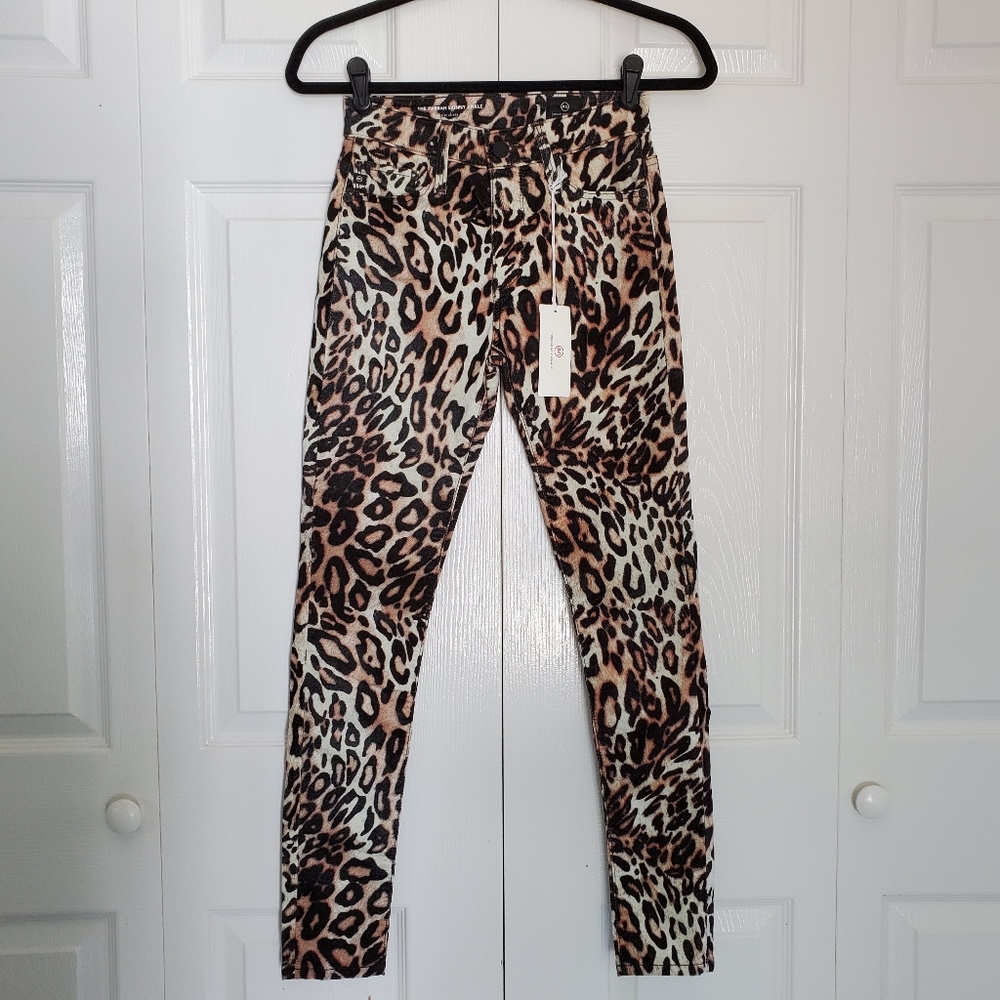 NWT AG Farrah High Waist Leopard Skinny Jeans - Picture 2 of 6